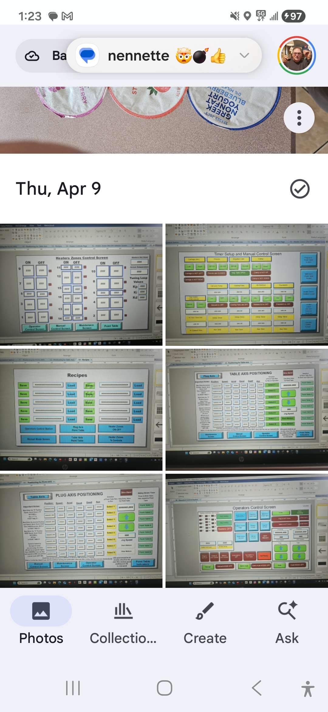 Formech group HMI panel showing controls and machine states
