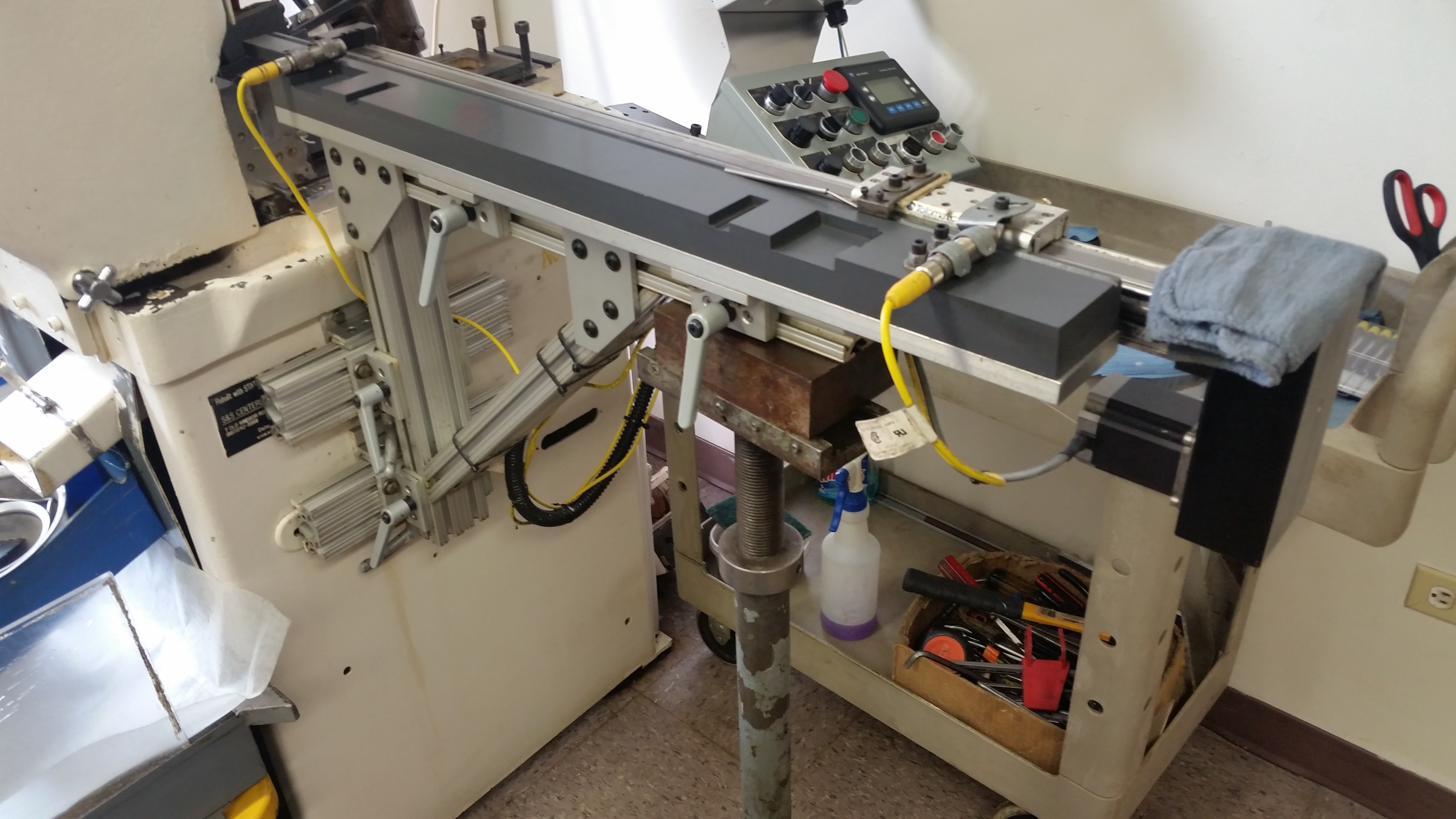 Automated processing equipment with sensors and machine control interfaces